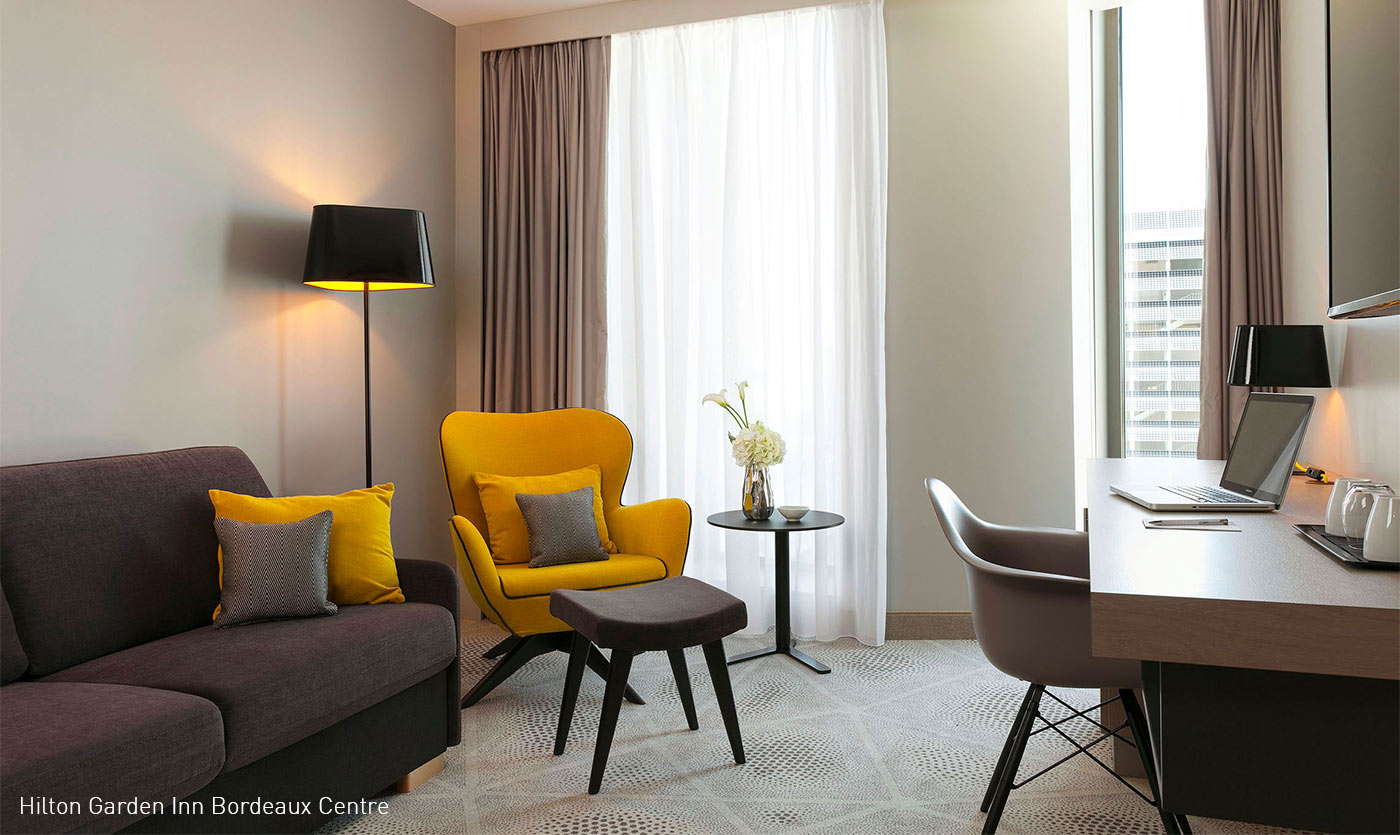 Collinet furniture for the Hilton Garden Inn Bordeaux Centre 01