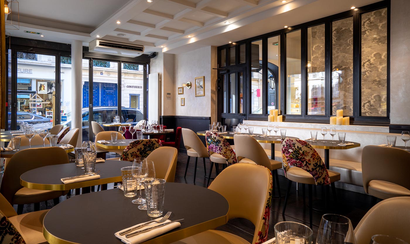 Collinet furniture at Le Madeleine C Restaurant