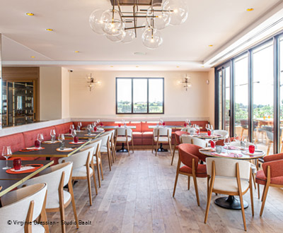 Collinet furniture for the La Mère Germaine restaurant in Châteauneuf du Pape