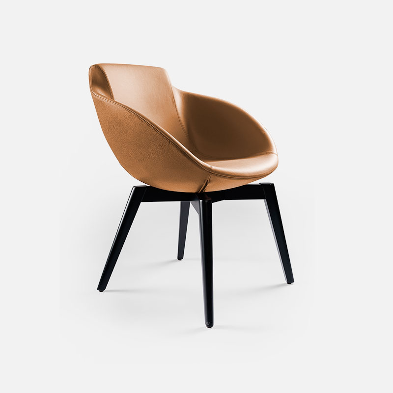 Brown leather design armchair Vogue