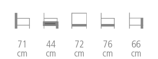 Strada armchair's size