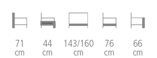 Strada sofa's size