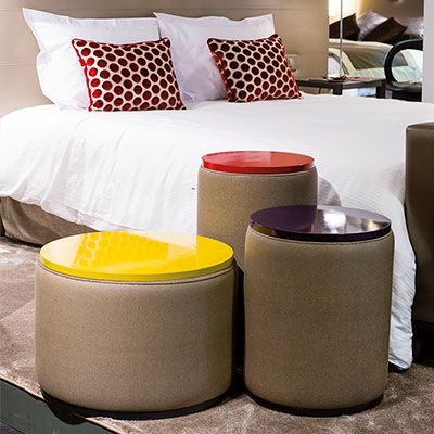 Cylindrical bedside table