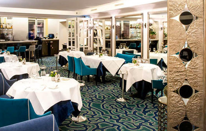 Restaurant furniture for Petrossian in Paris