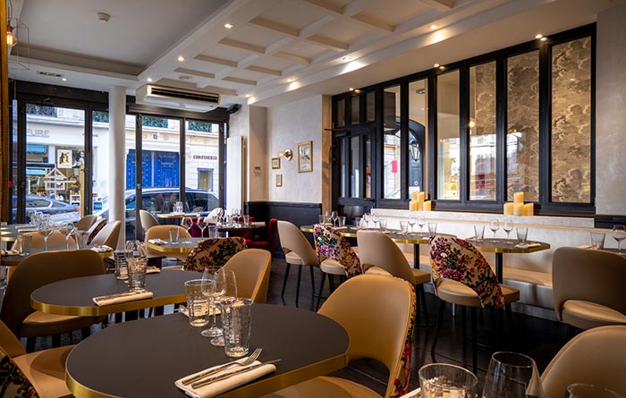 Furniture of the Le Madeleine C Restaurant in Paris