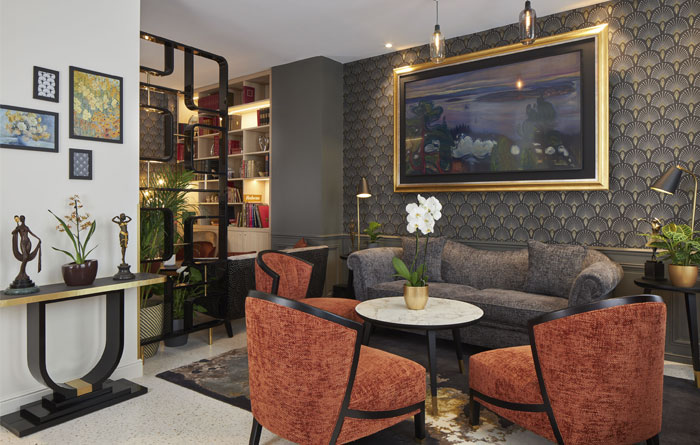 Collinet furniture for Villa Romantic hotel spa in Paris 01