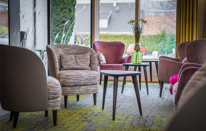 Collinet furniture of Groff restaurant of Aux 2 Clefs hotel in Biesheim 01