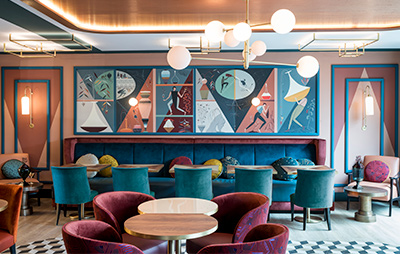 Furniture for the Restaurant and Lounge Bar at the Burdigala Hotel in Bordeaux