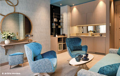 Collinet furniture for La Demeure Montaigne in Paris