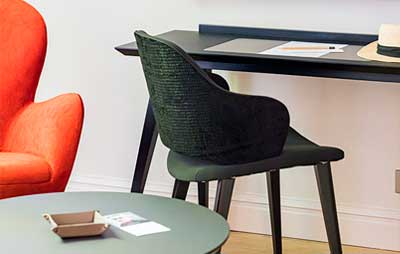 Collinet furniture for the Villa Foch hotel in Bordeaux