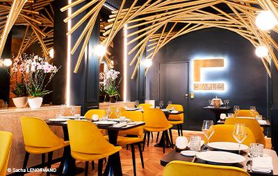 Collinet furniture for the Luxury Hotel School - Le Charles restaurant in Paris