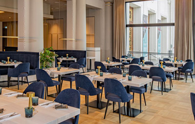 Collinet furniture for the Hectors Kurhaus Baden-Baden restaurant