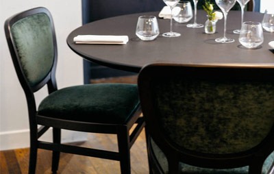 Collinet furniture of Pantagruel restaurant in Paris